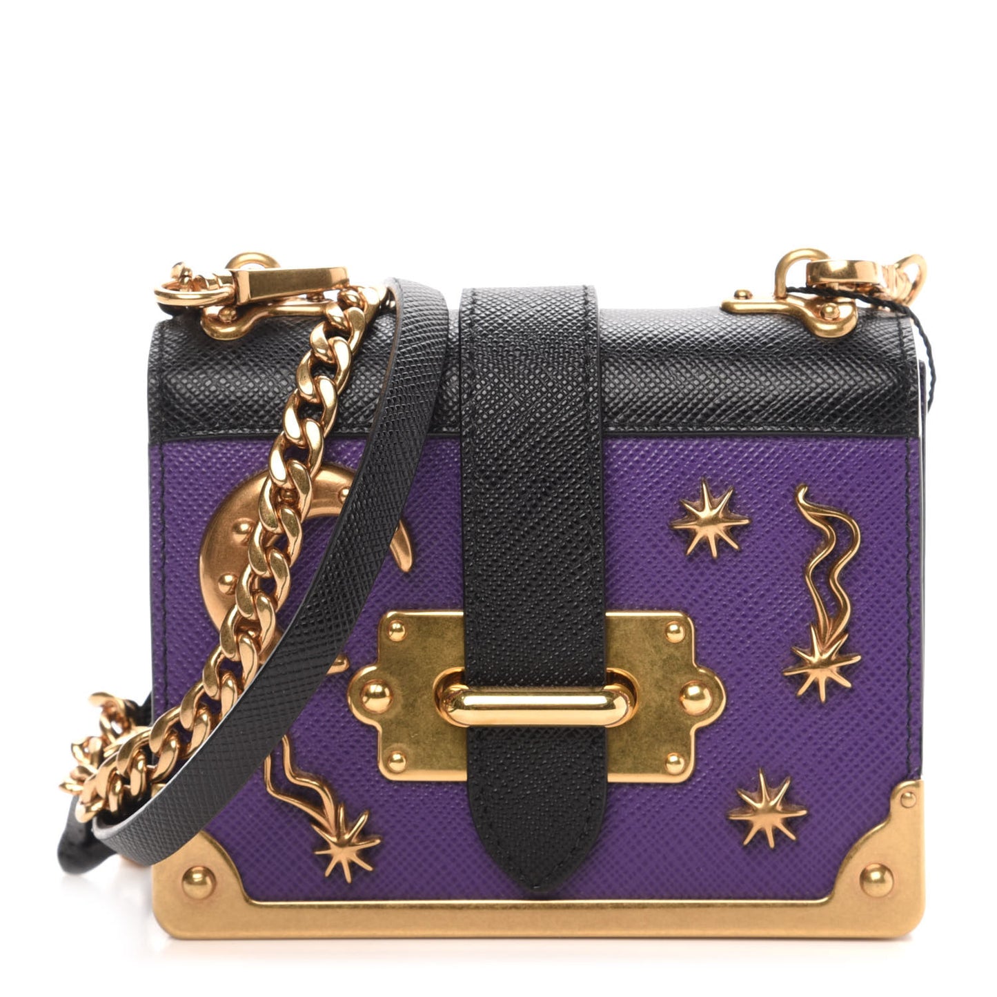 Saffiano Astrology Mini Cahier Bag Viola Black