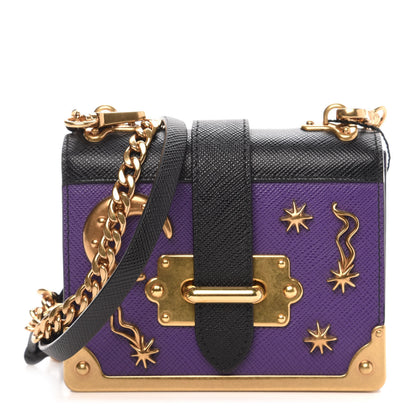 Prada Saffiano Astrology Mini Cahier Bag Viola Black 1 of 9