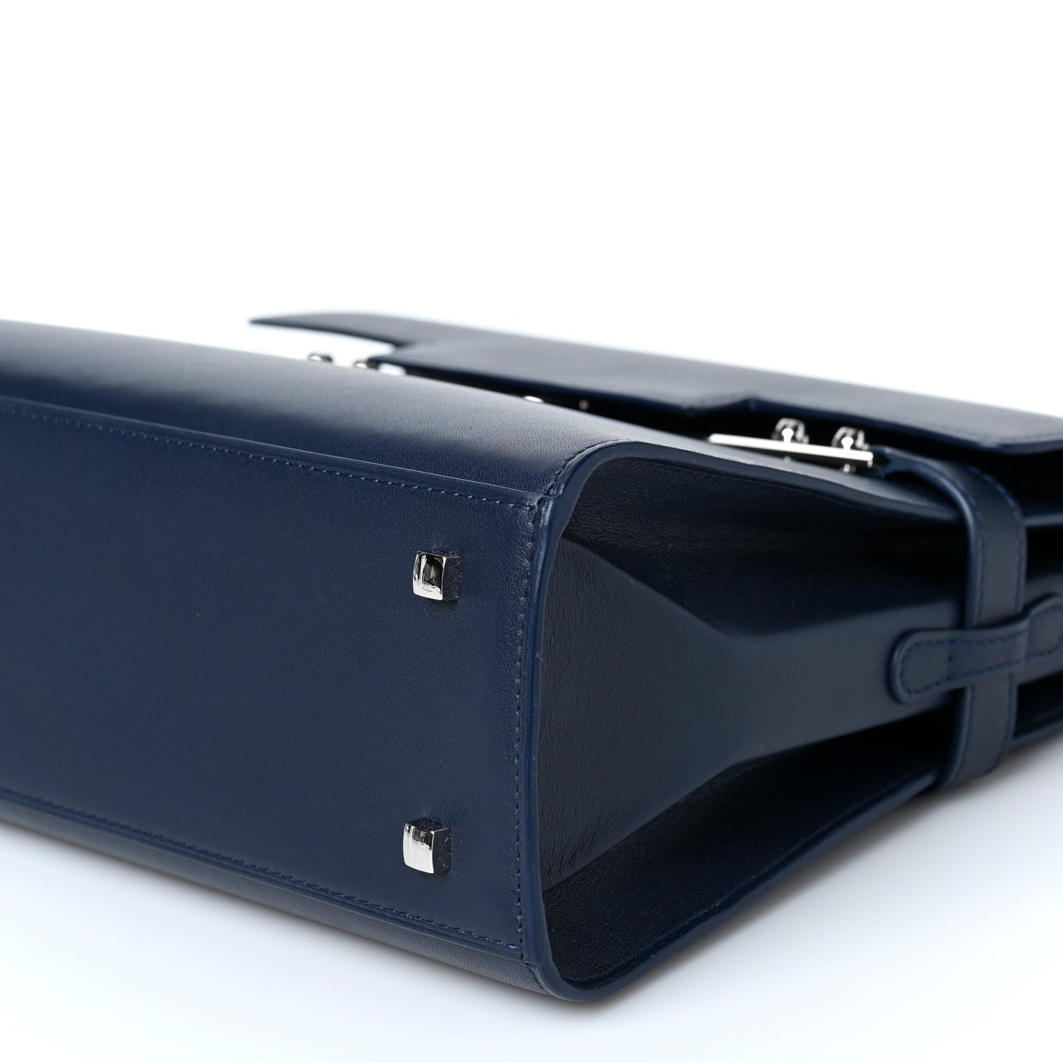 Delvaux Calfskin MM Tempete Satchel Navy 9 of 9