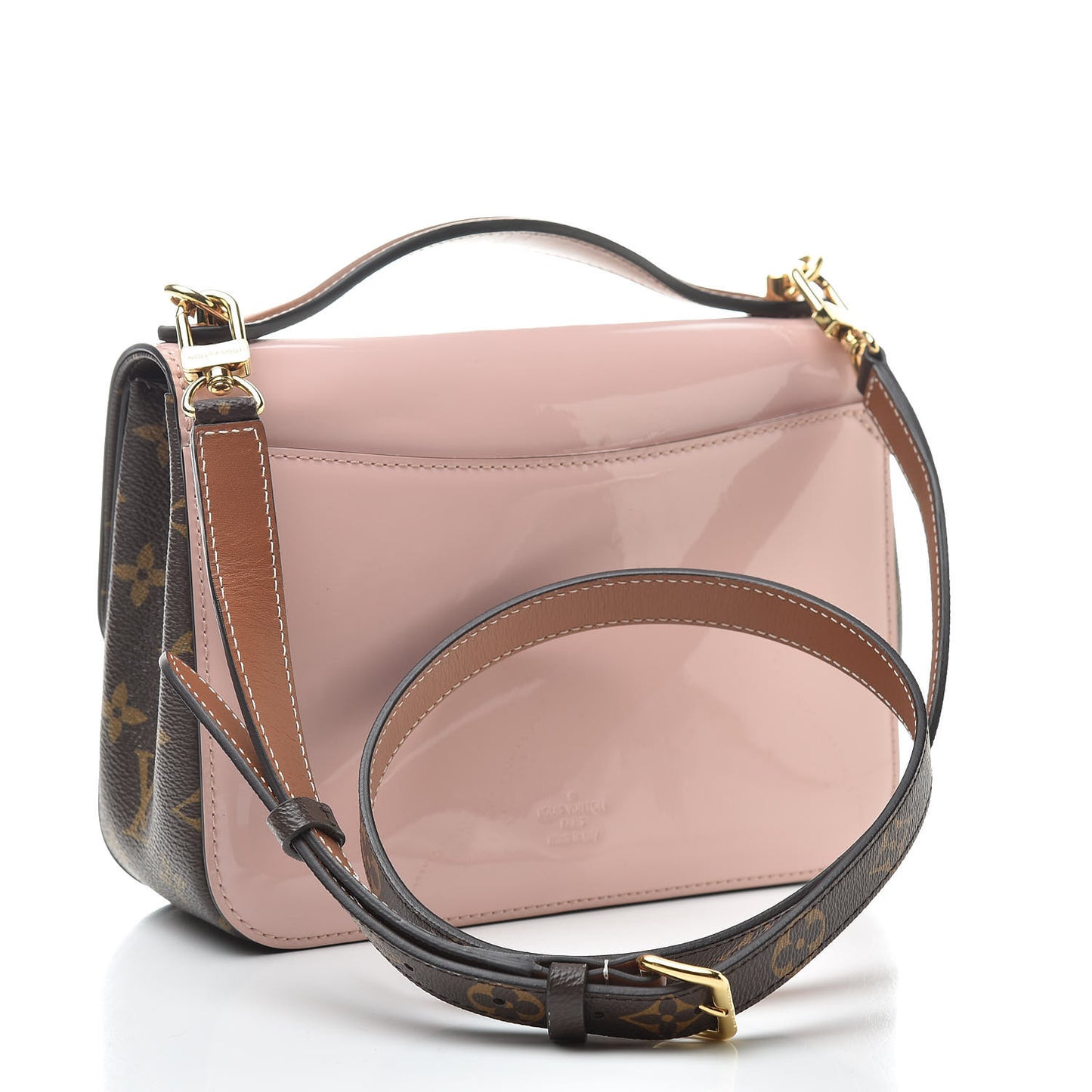 Patent Calfskin Monogram Cherrywood BB Rose Ballerine