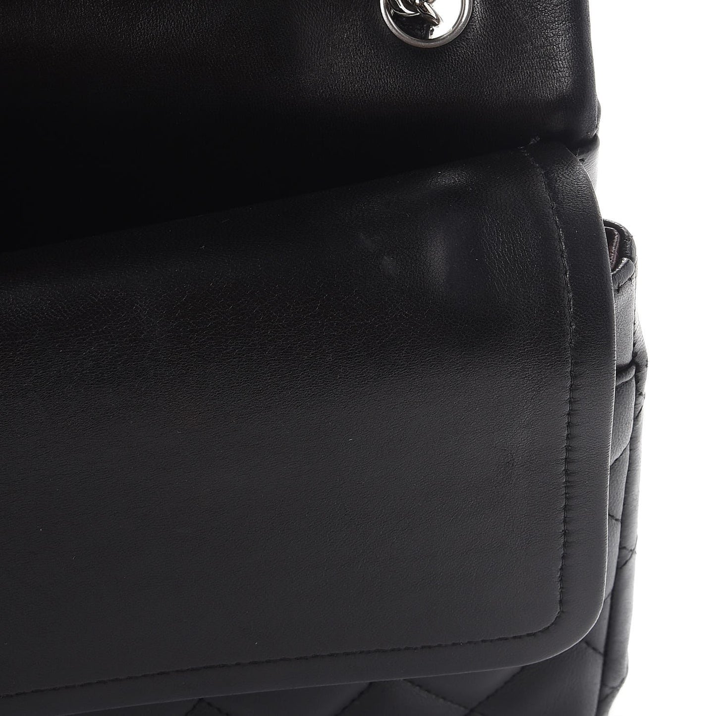 Lambskin Quilted Jumbo Double Flap Black