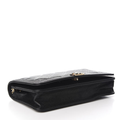 Chanel Caviar Quilted Boy Wallet On Chain WOC Black 3 of 13