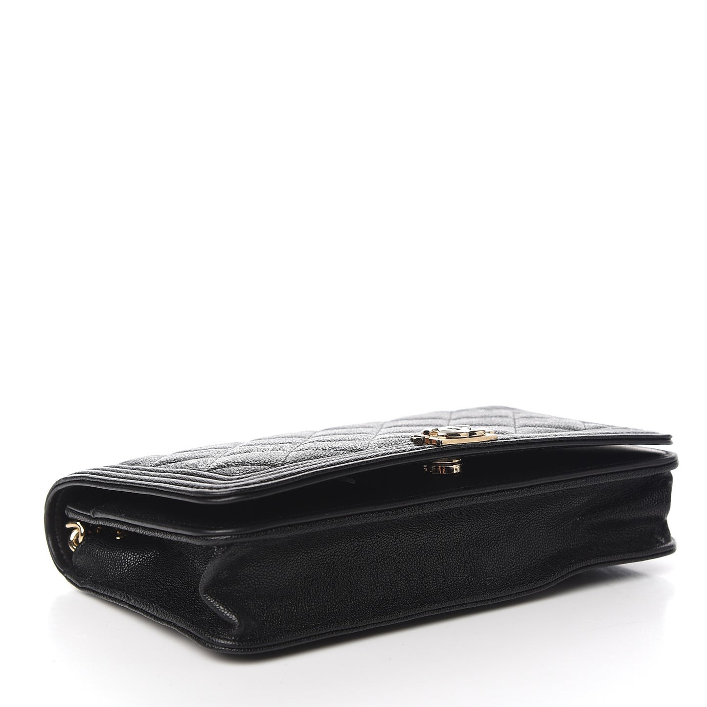 Caviar Quilted Boy Wallet On Chain WOC Black