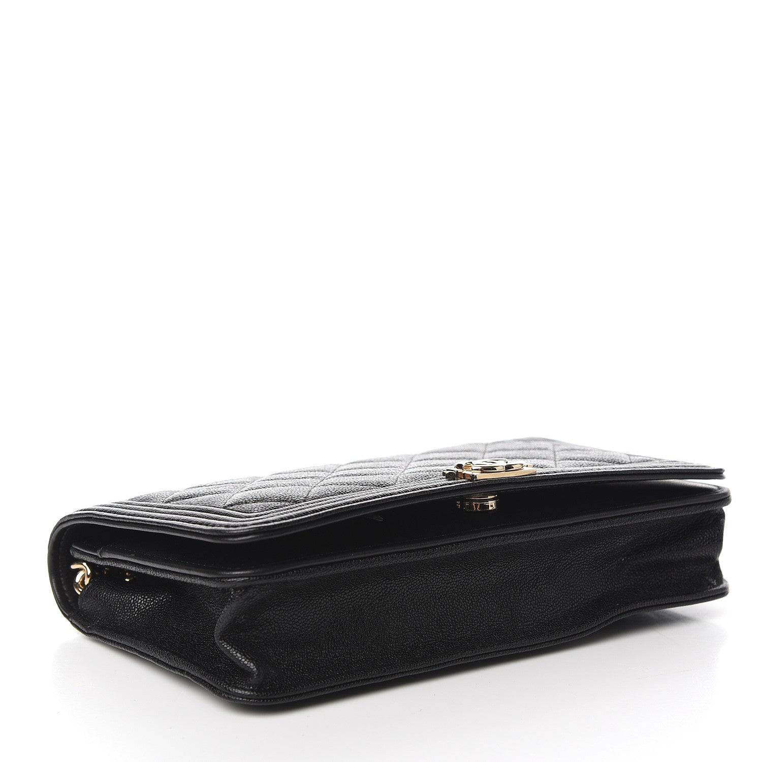 Chanel Caviar Quilted Boy Wallet On Chain WOC Black 3 of 13