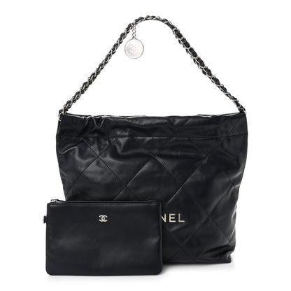 Chanel Shiny Calfskin Quilted Chanel 22 Navy 3 of 11