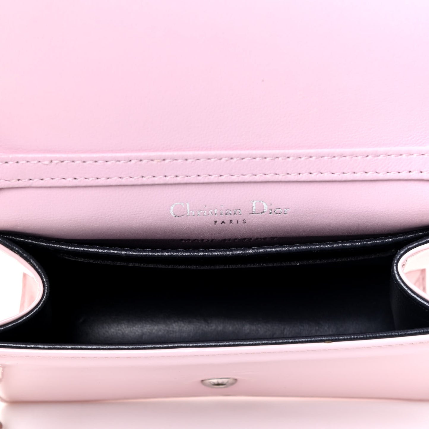 Patent Micro-Cannage Baby Diorama Flap Bag Pale Pink