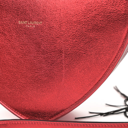 Saint Laurent Metallic Calfskin Heart Monogram Crossbody Black Rouge 11 of 12