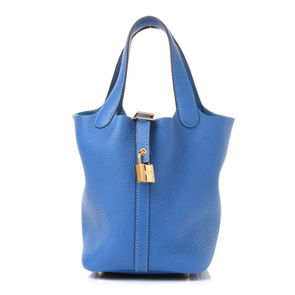 Hermes Taurillon Clemence Picotin Lock 18 PM Mykonos 1 of 11