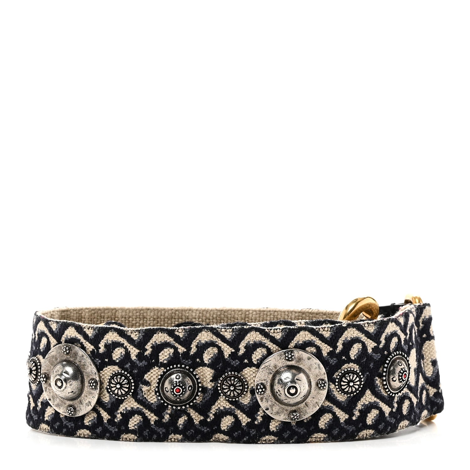 Christian Dior Oblique Studded Shoulder Strap Blue 2 of 4