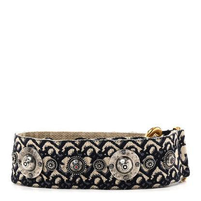Christian Dior Oblique Studded Shoulder Strap Blue 2 of 4