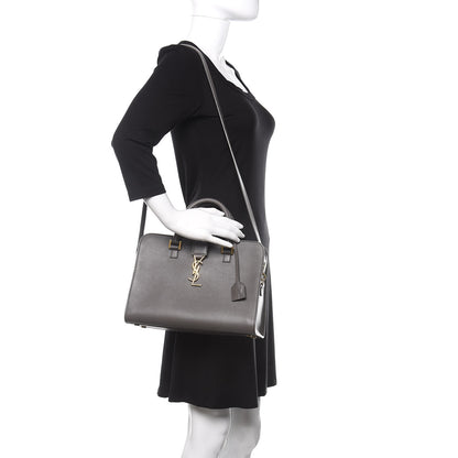 Saint Laurent Calfskin Small Monogram Cabas Grey 2 of 11