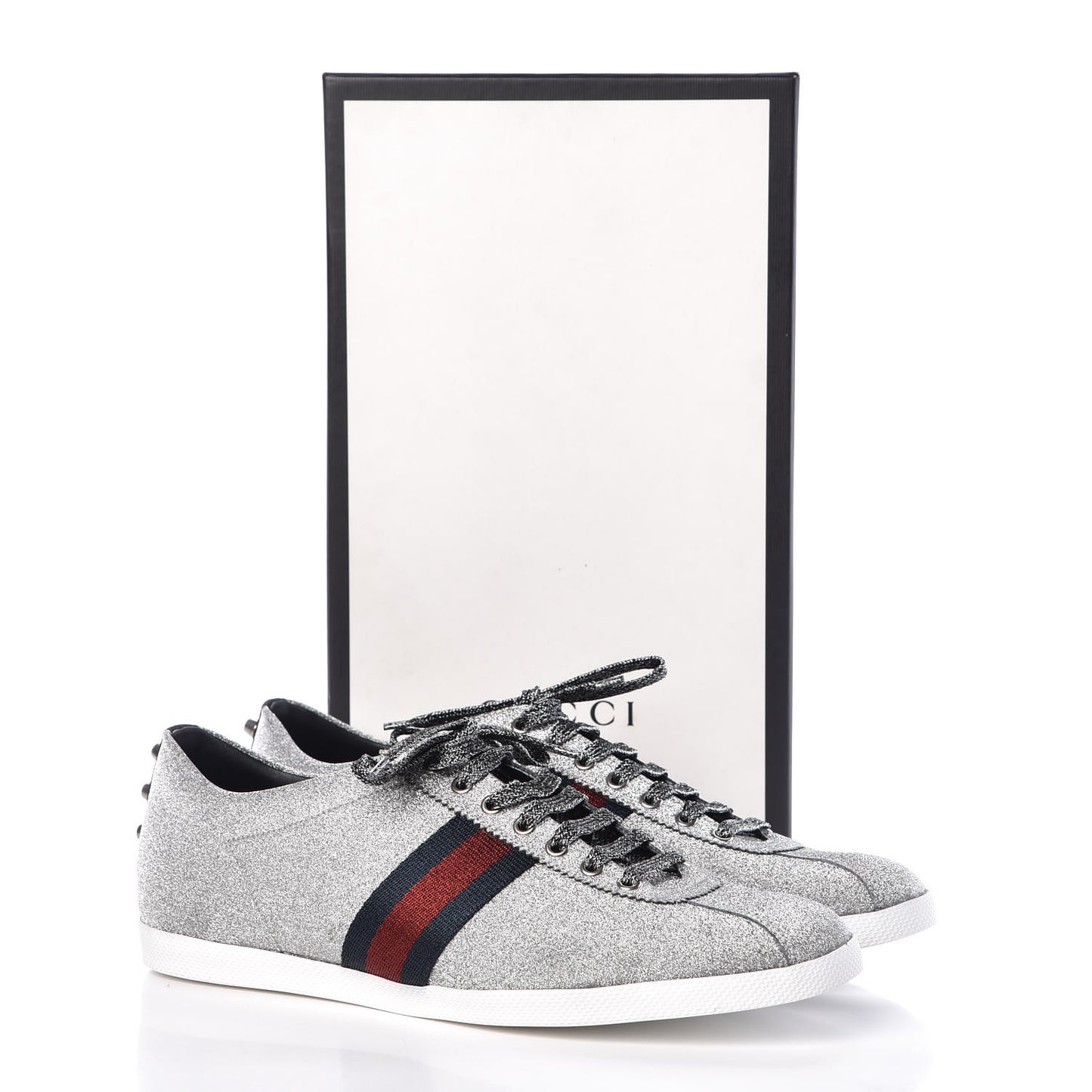 Glitter Fabric Studded Web Mens Sneakers 12 Silver