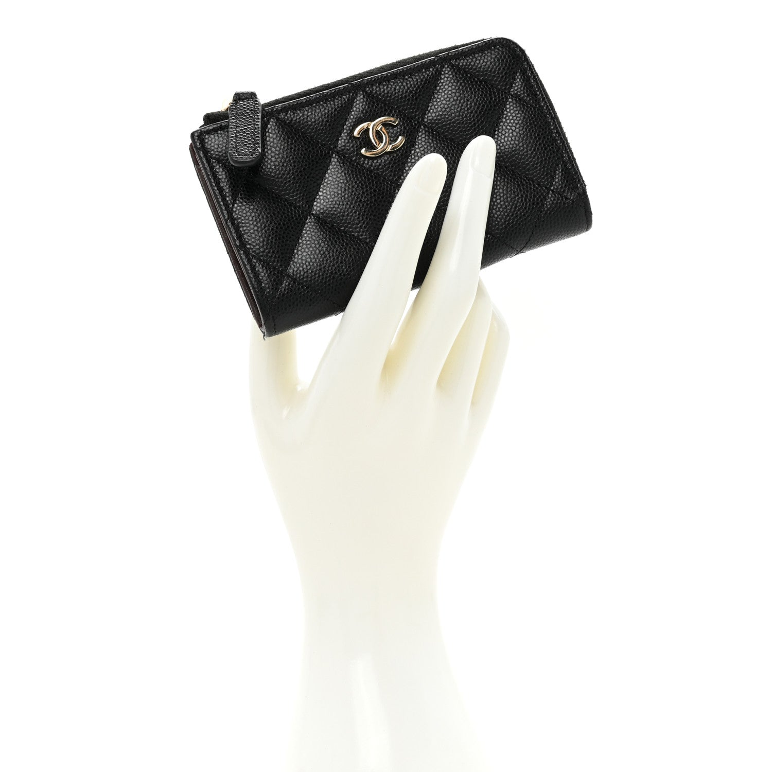 Chanel Caviar Quilted Zipped Key Holder Case Black 2 of 12
