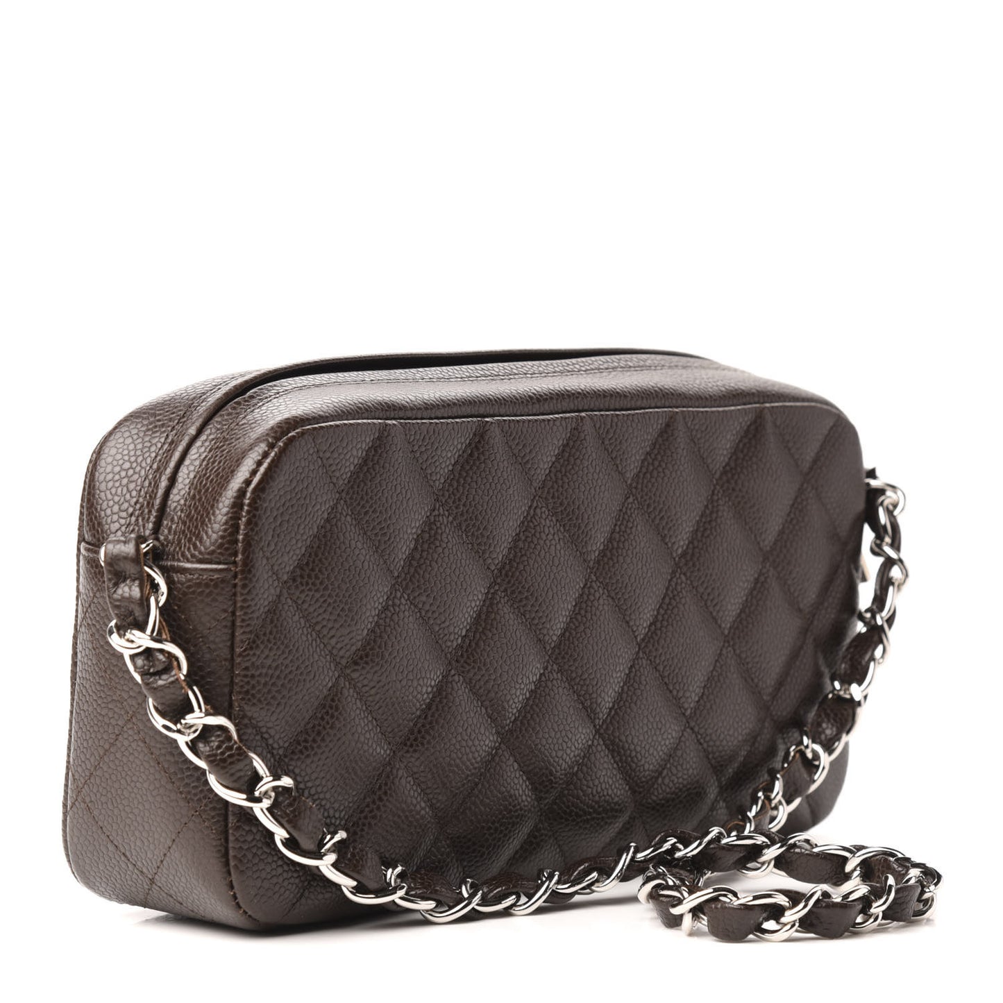 Caviar Quilted Timeless Camera Case Brown