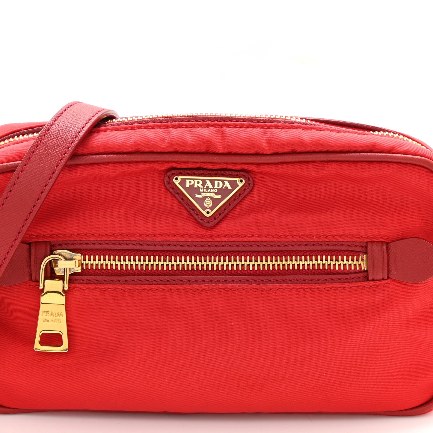 Tessuto Nylon Mini Camera Crossbody Rosso