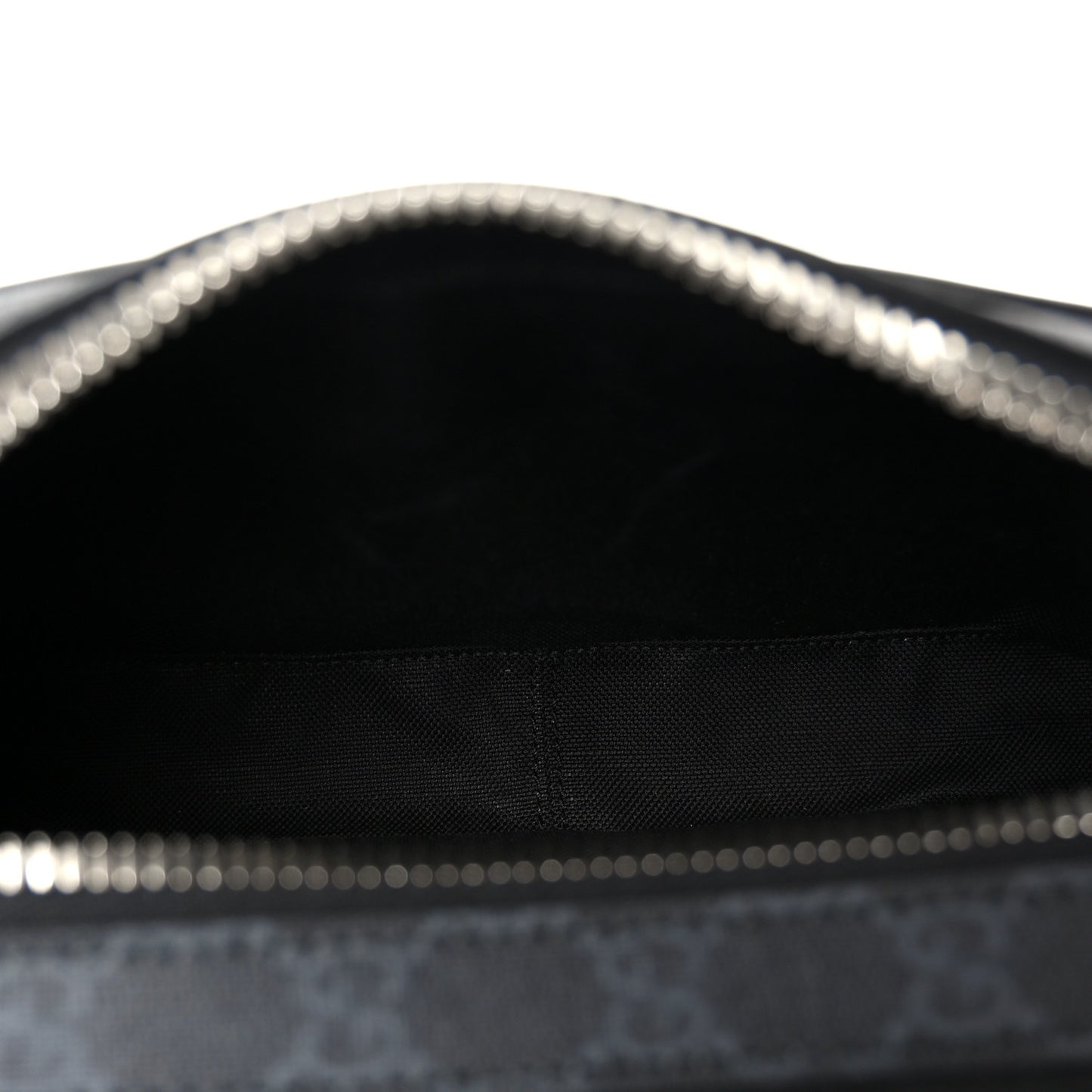 GG Supreme Monogram Calfskin Web Medium Messenger Bag Black Grey