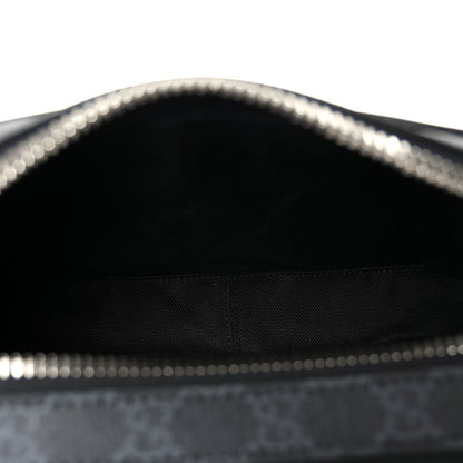 Gucci GG Supreme Monogram Calfskin Web Medium Messenger Bag Black Grey 5 of 11