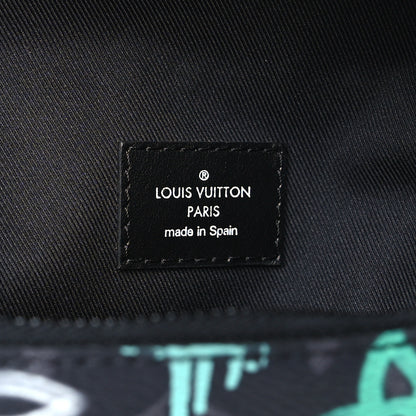 Louis Vuitton Monogram Eclipse LV Graffiti Discovery Bumbag Green Lights 6 of 9
