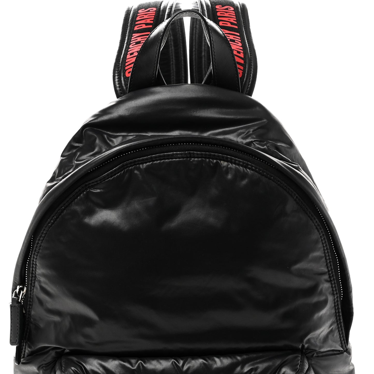Padded Nylon Small Backpack Black Red