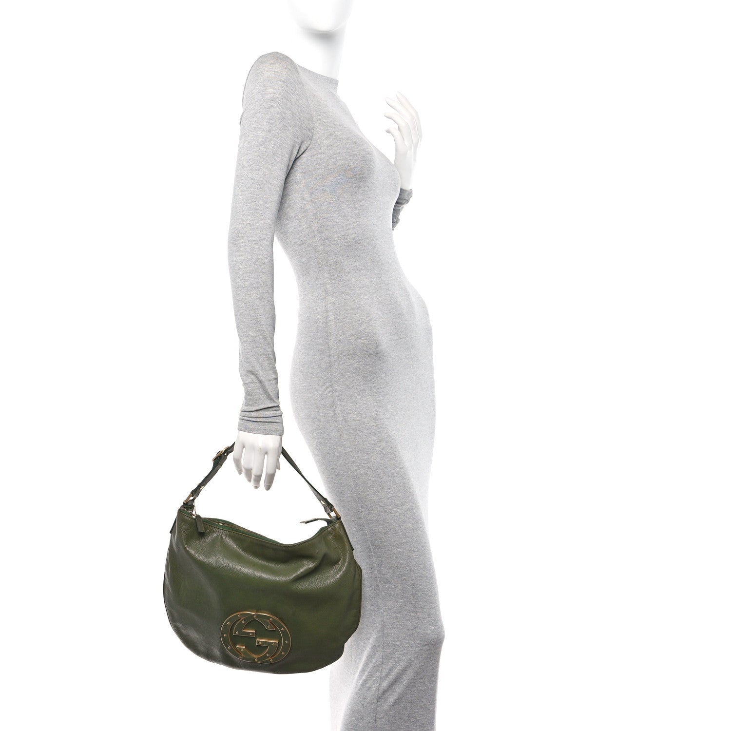 Gucci Leather Small Blondie Hobo Green 2 of 13