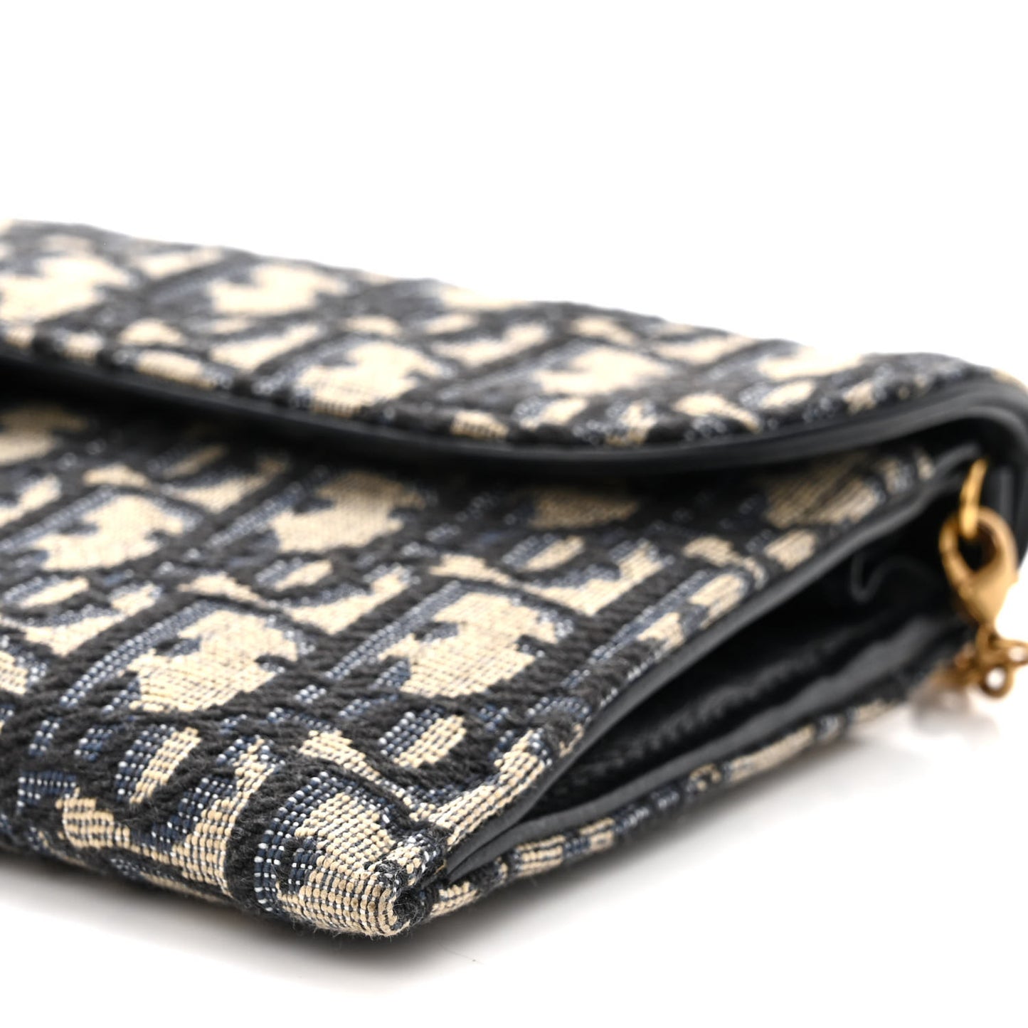 Oblique Saddle Chain Long Wallet Blue