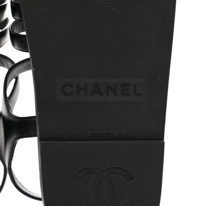 Chanel Lambskin Espadrille Sandals 40 Black 6 of 8
