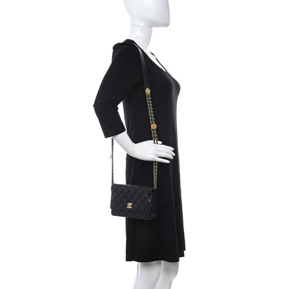 Chanel Caviar Quilted Twist Your Buttons Wallet On Chain WOC Black 2 of 12