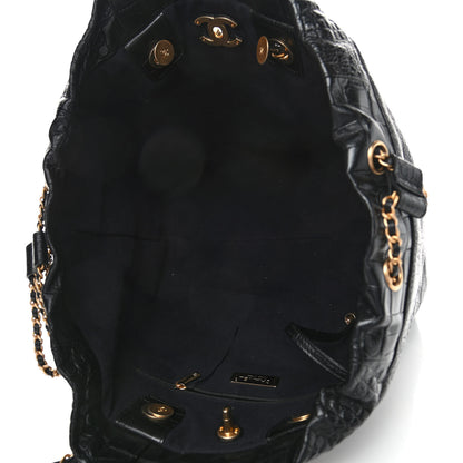 Chanel Calfskin Crocodile Embossed Large Cocodile Shopping Tote Black 4 of 4