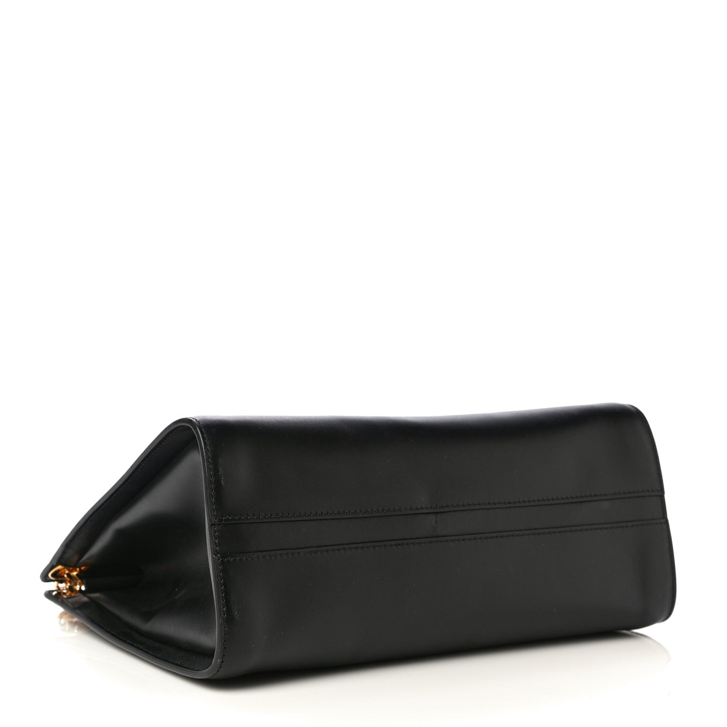 Shiny Calfskin Medium Annie Shoulder Bag Black