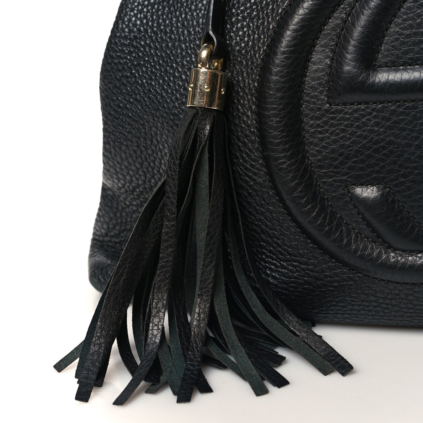 Pebbled Calfskin Medium Soho Chain Shoulder Bag Black