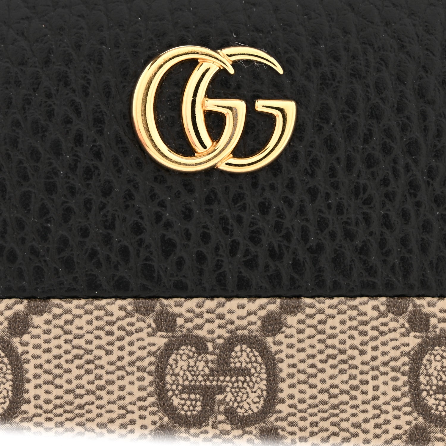 Gucci Dollar Calfskin GG Supreme Monogram GG Marmont Zip Around Wallet Black Beige Ebony 8 of 9