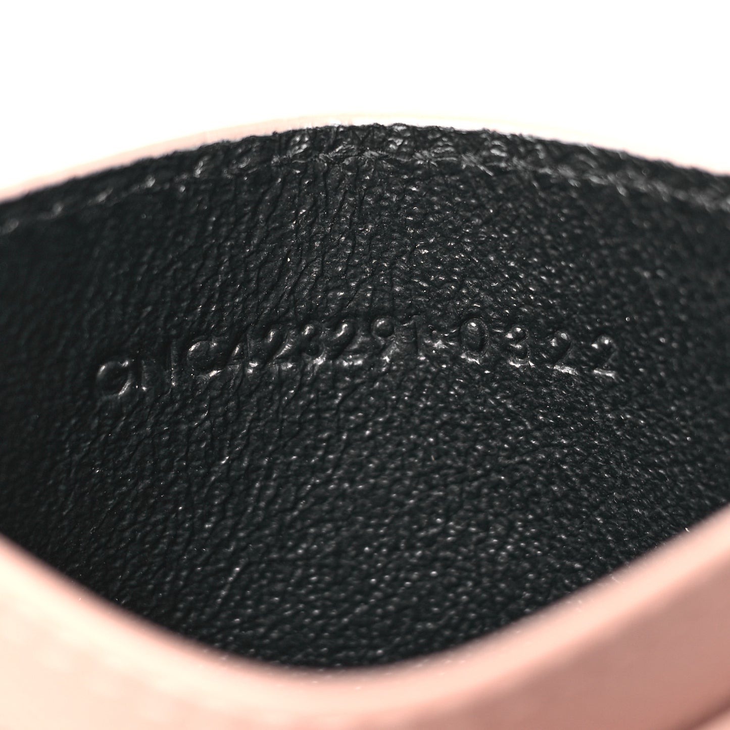 Grain De Poudre Matelasse Chevron Monogram Credit Card Case Pale Pink