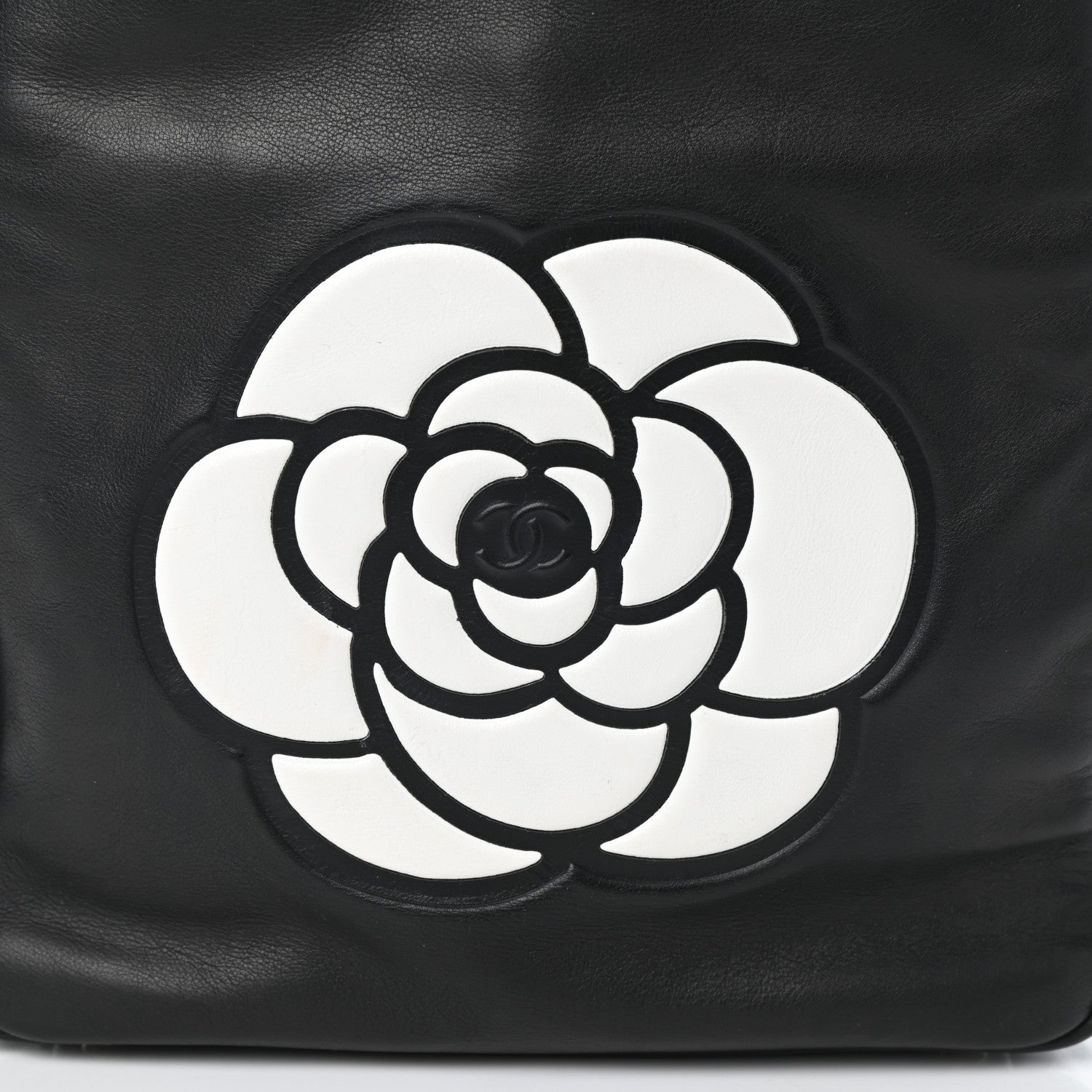 Chanel Lambskin Camellia Tote Black 8 of 10
