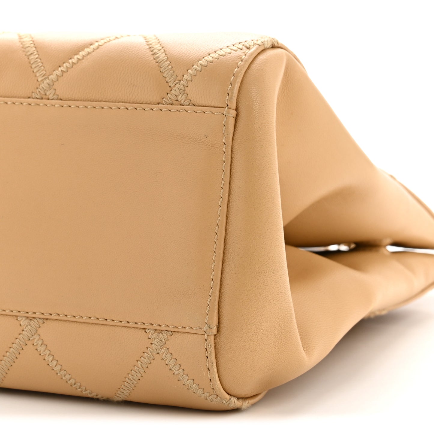 Lambskin Quilted CC Shoulder Bag Beige