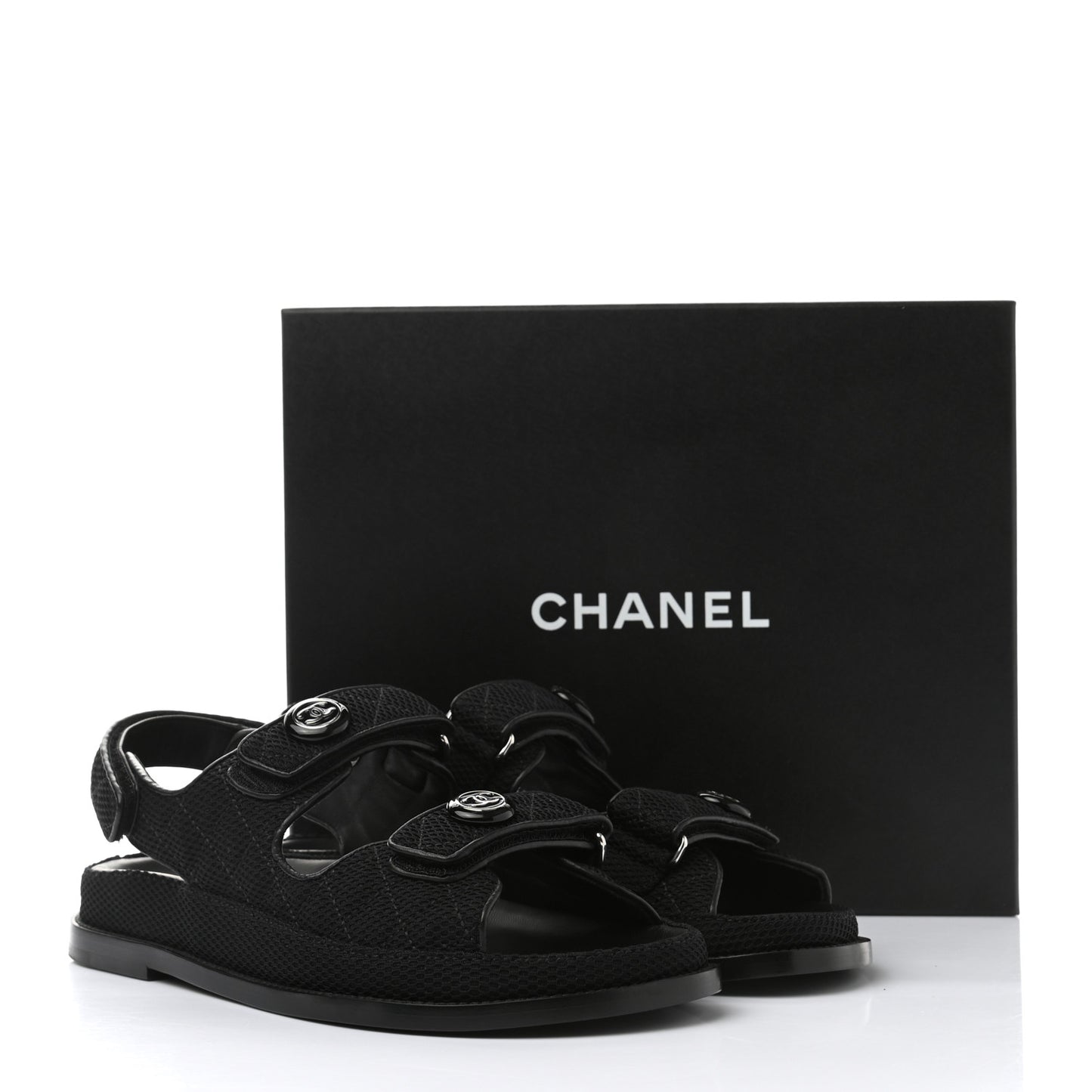 Fabric Velcro Dad Sandals 39.5 Black