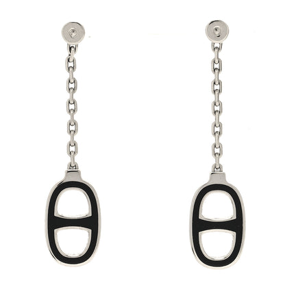 Hermes Lacquered Iliade Drop Earrings Black 1 of 5