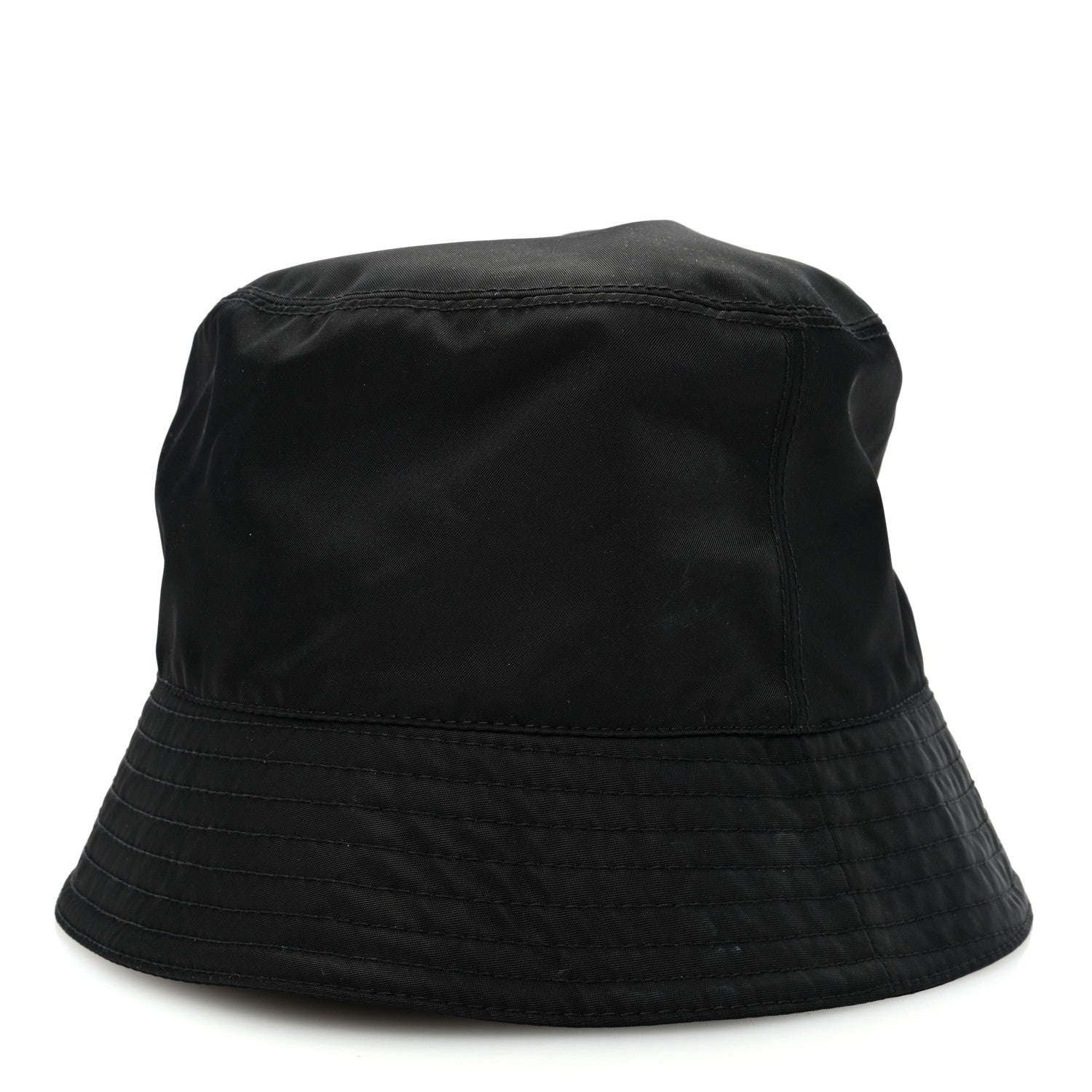 Prada Re-Nylon Metal Triangle Logo Womens Bucket Hat M Black 4 of 9