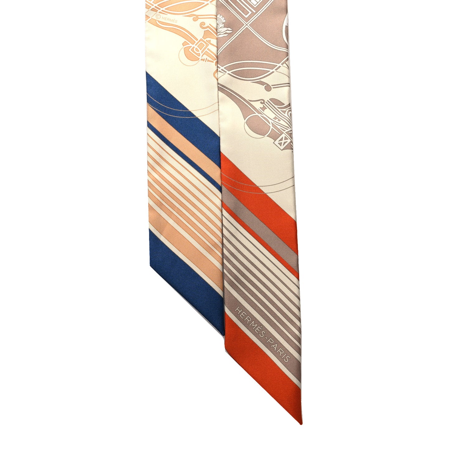 Silk Ex-Libris Twilly Creme Orange Beige