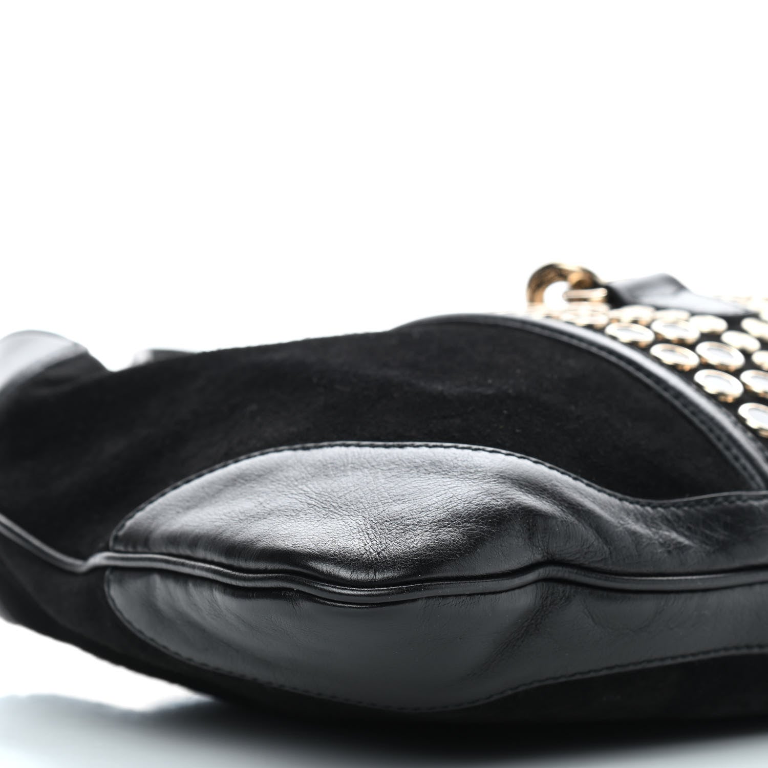 Gucci Suede Studded Medium Jackie O Bouvier Hobo Black 7 of 8