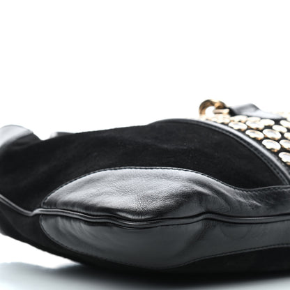 Gucci Suede Studded Medium Jackie O Bouvier Hobo Black 7 of 8