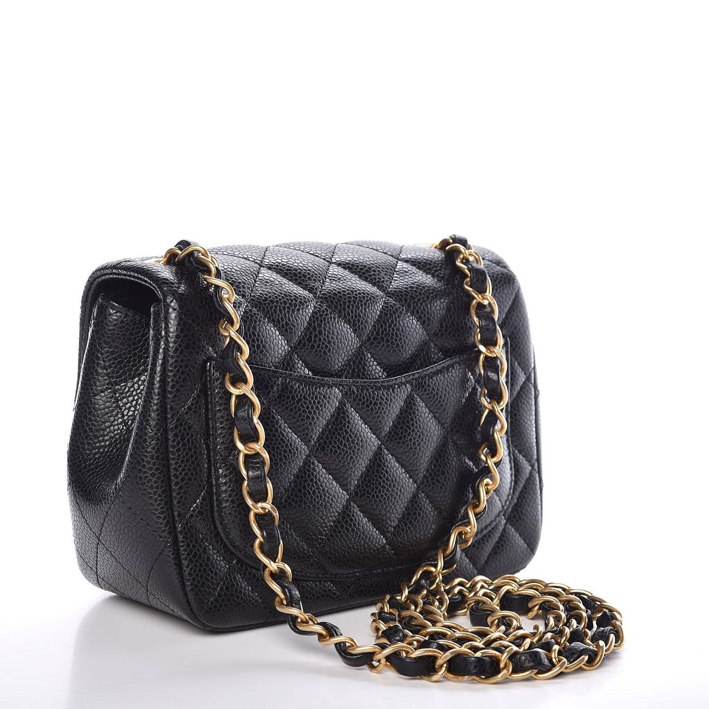 Caviar Quilted Mini Square Flap Black