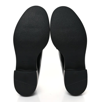 Prada Spazzolato Lace Up 50mm Loafers 39 Black 5 of 9