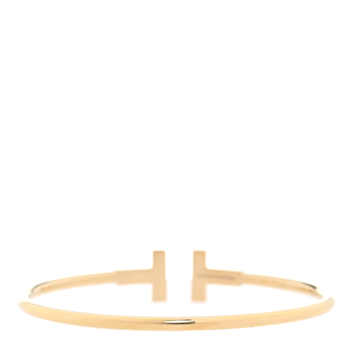 Tiffany 18K Yellow Gold Diamond T Wire Bracelet 3 of 5