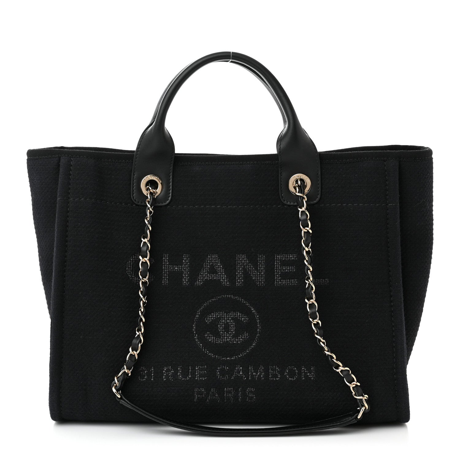 Chanel Mixed Fibers Small Deauville Tote Black 3 of 12