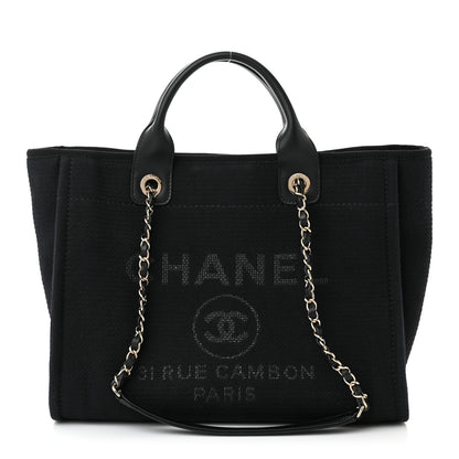 Chanel Mixed Fibers Small Deauville Tote Black 3 of 12