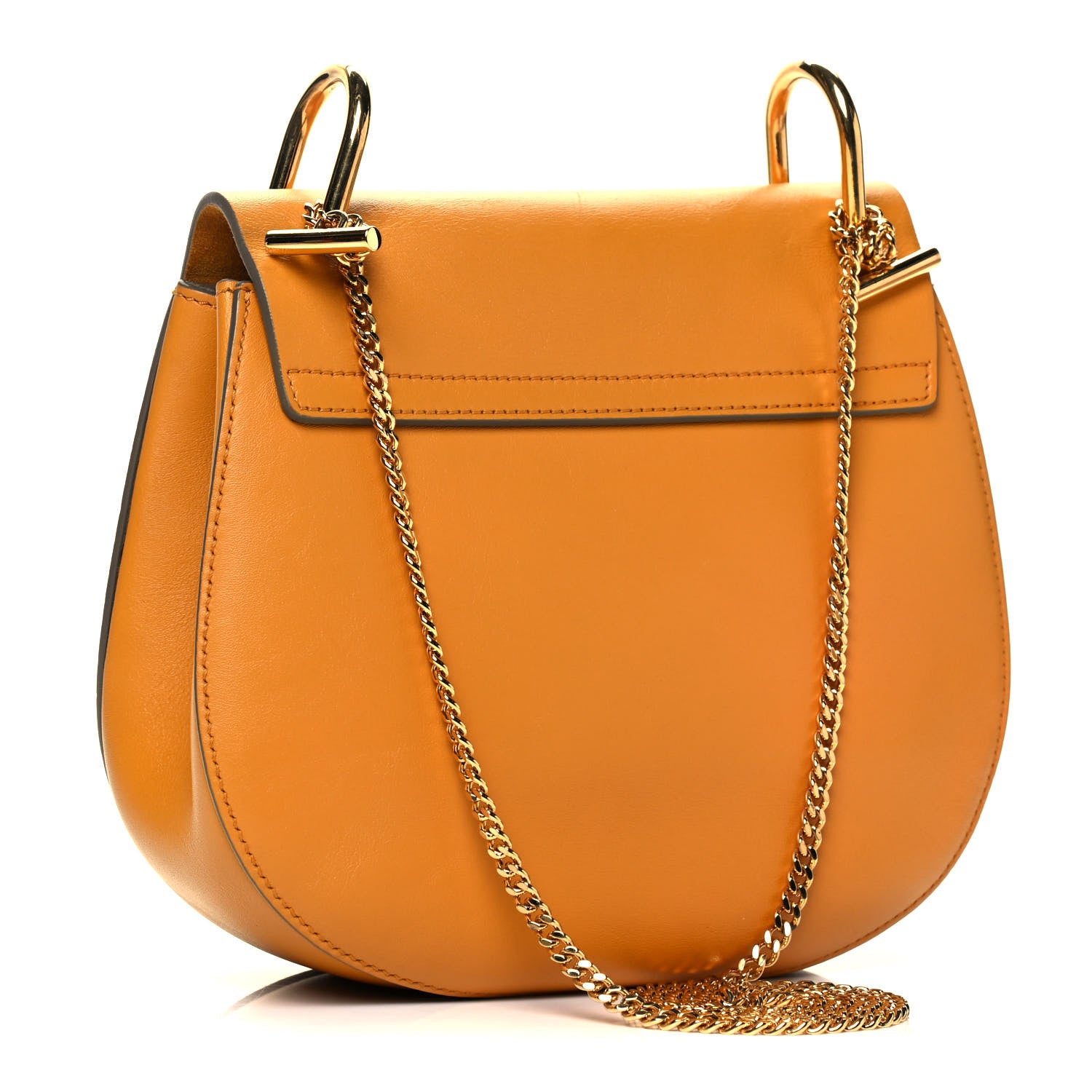 Chloe Suede Smooth Calfskin Mini Drew Shoulder Bag Dark Ochre 2 of 7