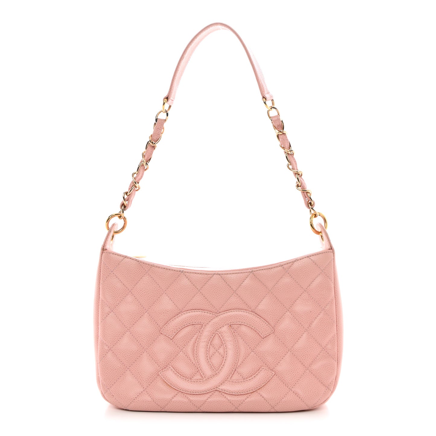 Caviar Quilted Timeless CC Shoulder Bag Pink