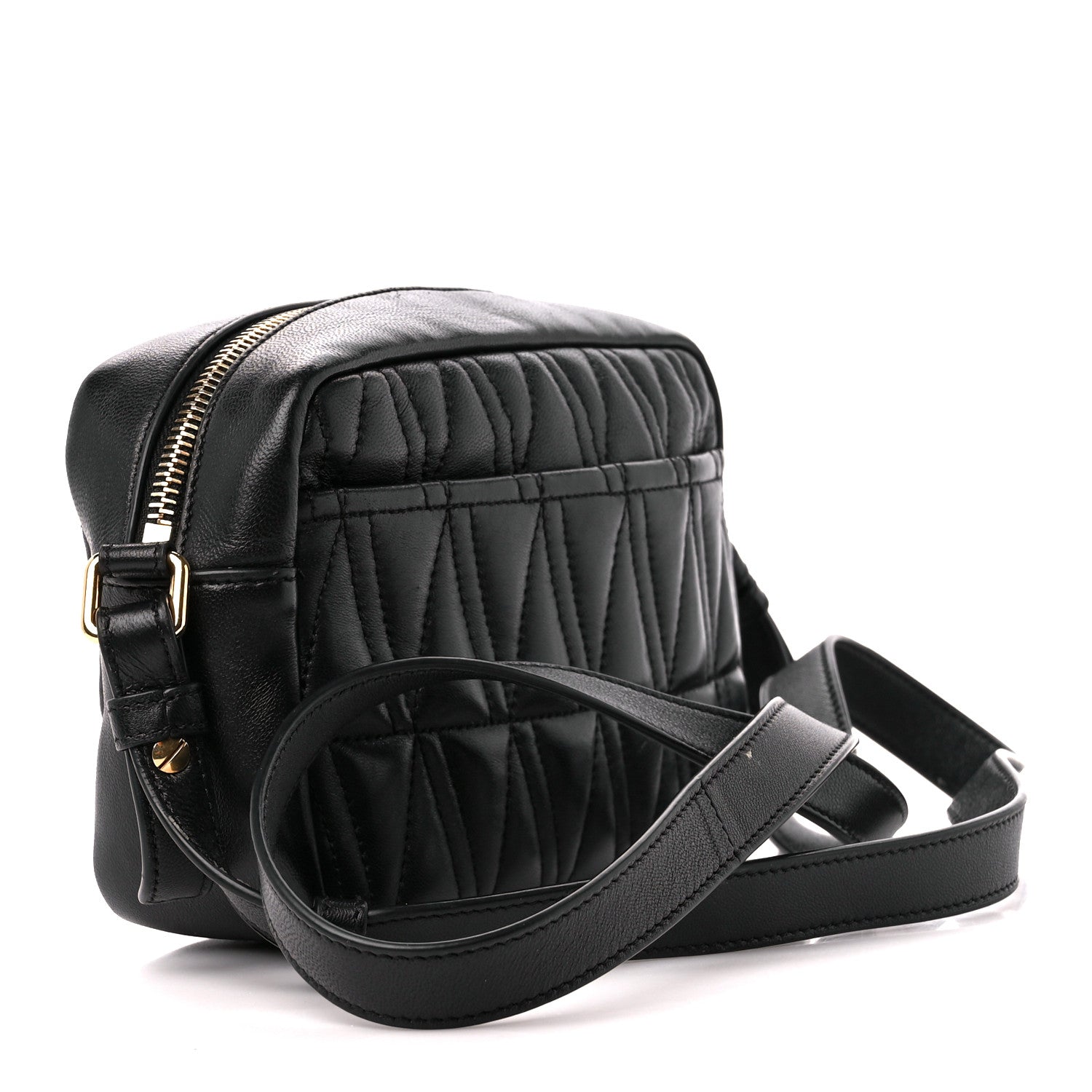 Versace Nappa Quilted Virtus Shoulder Bag Black 3 of 12