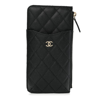 Chanel Caviar Quilted Classic Flat Wallet Pouch Black 1 of 9