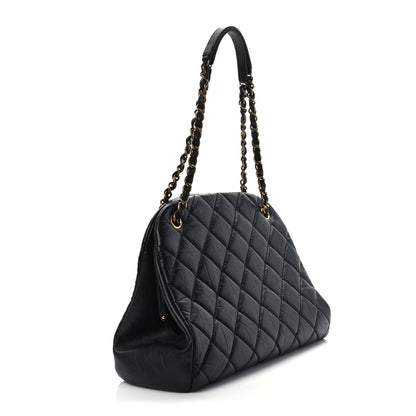 Chanel Aged Calfskin Large Just Mademoiselle Bowling Bag Black 4 of 9